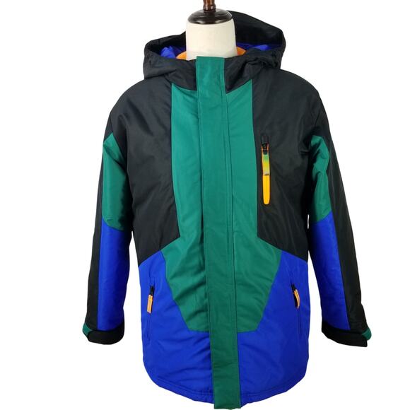 Champion 3 in 1 Green Blue Black Hooded Jacket Coat Size Large 12 14 - Picture 1 of 10